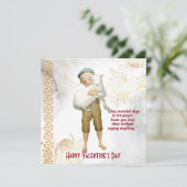 Jongen Hugs Sheep Floral  Kinder Valentijn Kaart (Staand voorkant)