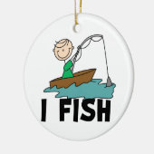 Jongen I Fish Keramisch Ornament (Links)