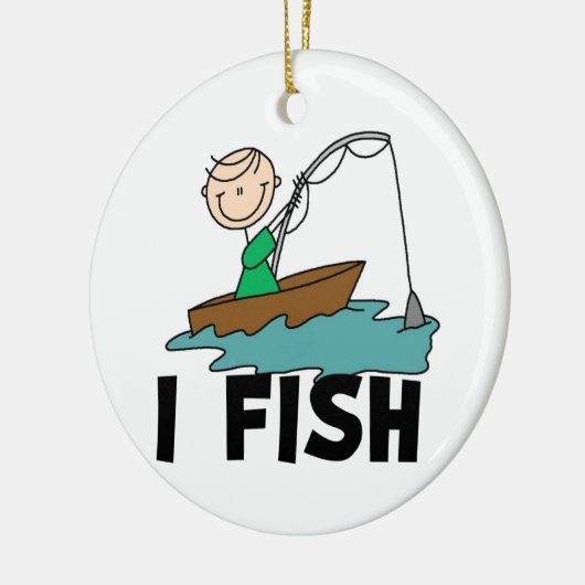 Jongen I Fish Keramisch Ornament (Links)