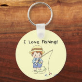 Jongen I Love Vist Tshirts en cadeautjes Sleutelhanger (Voorkant)