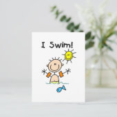 Jongen I Swim T-shirts en cadeautjes Briefkaart (Staand voorkant)