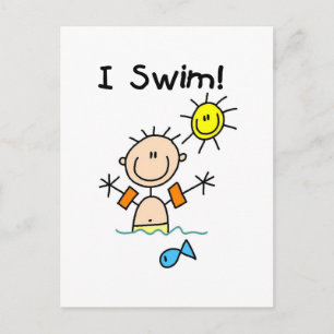 Jongen I Swim T-shirts en cadeautjes Briefkaart