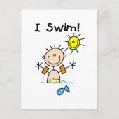 Jongen I Swim T-shirts en cadeautjes Briefkaart (Voorkant)