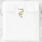 Jongen I Swim T-shirts en cadeautjes Ronde Sticker (Tas)