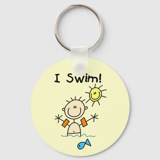 Jongen I Swim T-shirts en cadeautjes Sleutelhanger (Voorkant)
