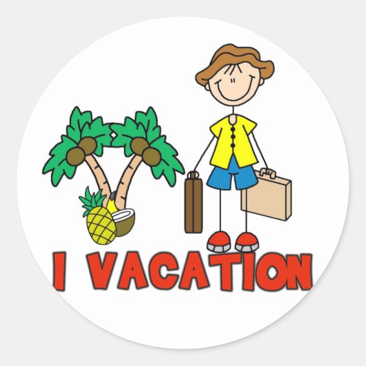Jongen I Vakantie Sticker (Voorkant)