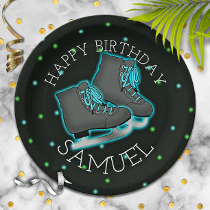 Jongen Ice Schaats Birthday Party Papieren Bordje