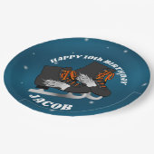 Jongen Ice Schaats Birthday Party Papieren Bordje (Gekanteld)