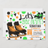 Jongen Ice Skating Invitation Ice Skating Party Kaart (Voorkant)