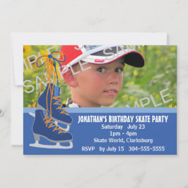 Jongen Ice Skating Party Kaart