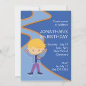 Jongen Ice Skating Party Kaart (Voorkant)