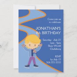 Jongen Ice Skating Party Kaart