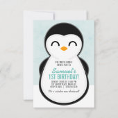 jongen IEDERE LEEFTIJD winterPENGUIN BIRTHDAY scha Kaart (Voorkant)