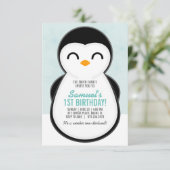 jongen IEDERE LEEFTIJD winterPENGUIN BIRTHDAY scha Kaart (Staand voorkant)