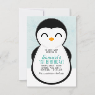 jongen IEDERE LEEFTIJD winterPENGUIN BIRTHDAY scha Kaart