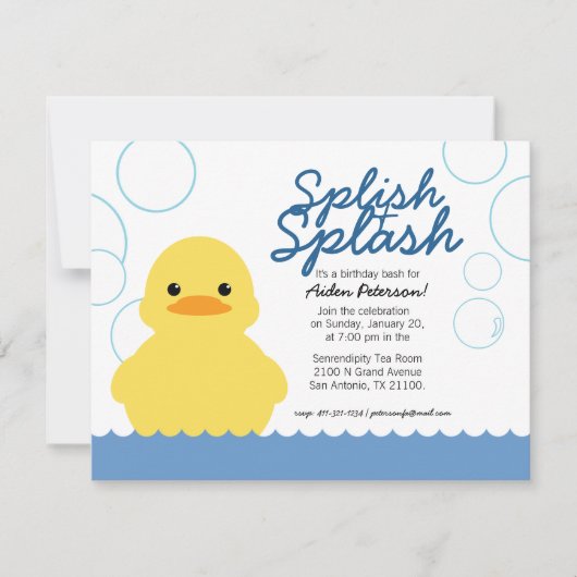 jongen IEDERE LEEFTIJDSE rubberDUCKY BIRTHDAY Kaart (Voorkant)