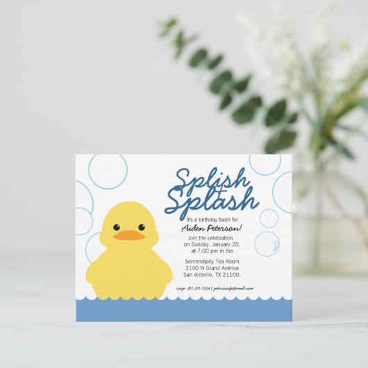 jongen IEDERE LEEFTIJDSE rubberDUCKY BIRTHDAY Kaart (Staand voorkant)
