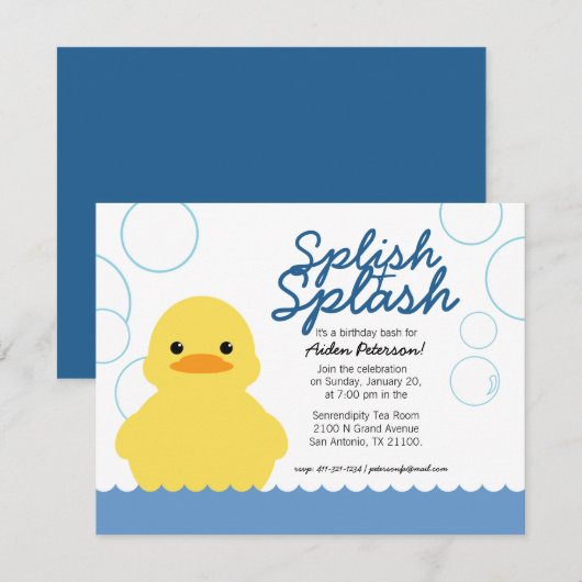 jongen IEDERE LEEFTIJDSE rubberDUCKY BIRTHDAY Kaart (Voorkant / Achterkant)