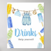 Jongen Ijslolly Baby Shower Dranken Poster (Voorkant)