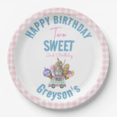 Jongen Ijsvrachtwagen Twee Lief 2e Verjaardagsfees Papieren Bordje (Voorkant)