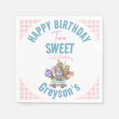 Jongen Ijsvrachtwagen Twee Lief 2e Verjaardagsfees Servet (Voorkant)