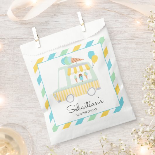 Jongen Ijsvrachtwagen Verjaardagsfeestdecoratie Bedankzakje (Geknipt)