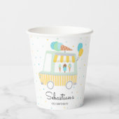 Jongen Ijsvrachtwagen Verjaardagsfeestdecoratie Papieren Bekers (Achterkant)