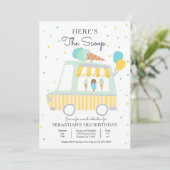 Jongen ijswagen Hier is de scoop verjaardag Kaart (Staand voorkant)