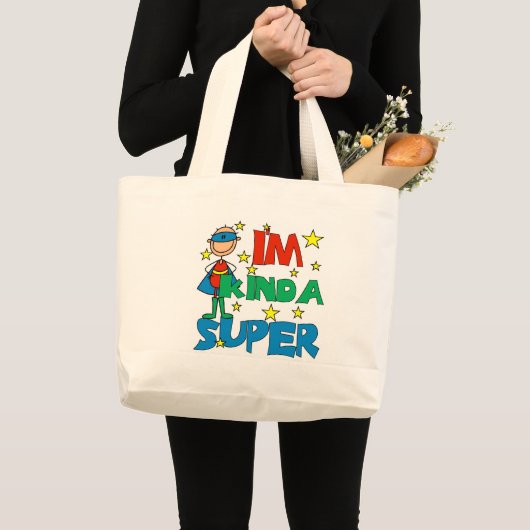 Jongen ik ben Kinda Super Grote Tote Bag (Voorkant (product))
