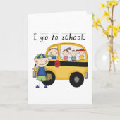 Jongen Ik Ga Naar School T-shirts en Geschenken Kaart (Gele Bloem)