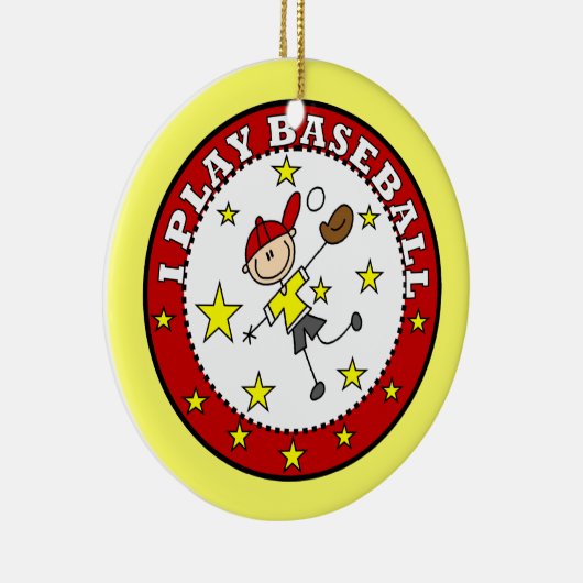 Jongen Ik Speel Baseball T-shirts en geschenken Keramisch Ornament (Rechts)