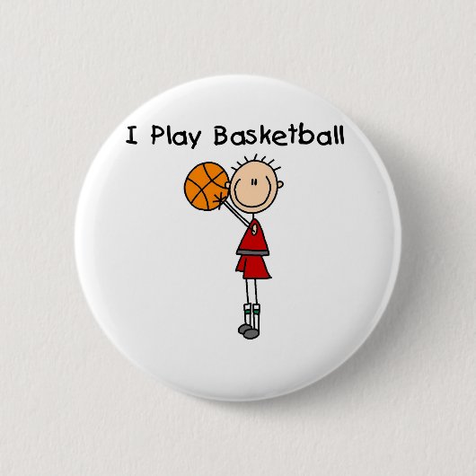 Jongen Ik Speel Basketbal Ronde Button 5,7 Cm (Voorkant)