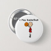 Jongen Ik Speel Basketbal Ronde Button 5,7 Cm (Voorkant /achterkant)