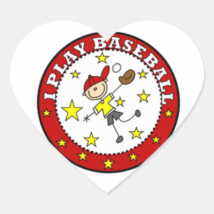 Jongen Ik speel honkbal T-shirts en cadeaus Hart Sticker