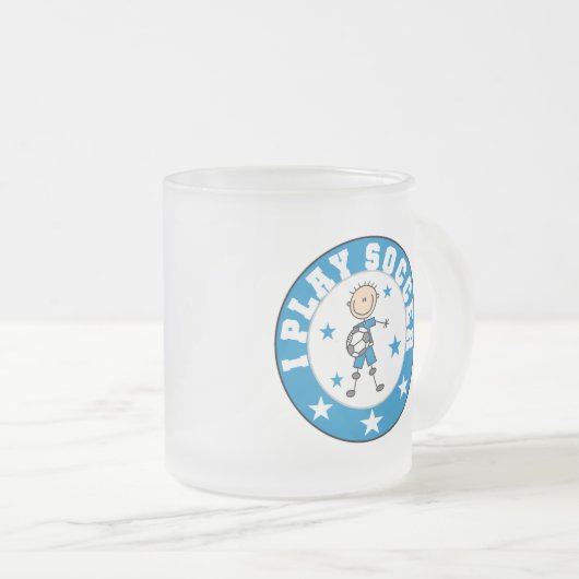 Jongen ik speel Voetbal-overhemden en cadeautjes Matglas Koffiemok (Voorkant rechts)