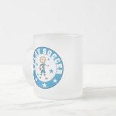 Jongen ik speel Voetbal-overhemden en cadeautjes Matglas Koffiemok (Voorkant links)