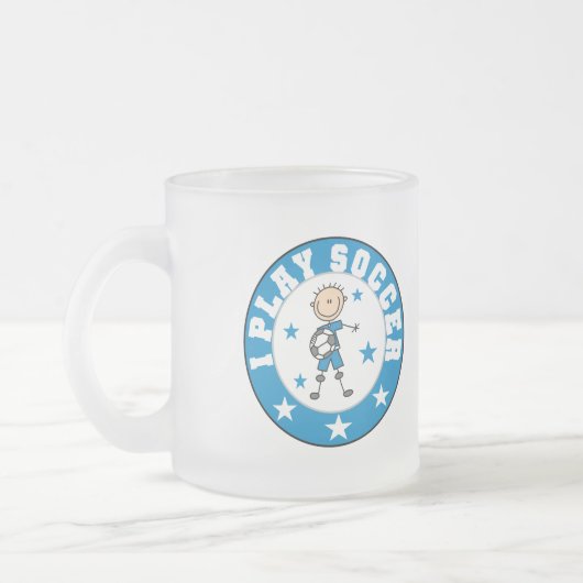 Jongen ik speel Voetbal-overhemden en cadeautjes Matglas Koffiemok (Links)