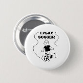 Jongen ik speel Voetbal Ronde Button 5,7 Cm (Voorkant /achterkant)