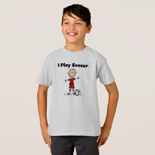 Jongen ik speel Voetbal T-shirt (Voorkant volledig)