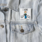 Jongen Ik Zing Knop Vierkante Button 5,1 Cm (In situ)