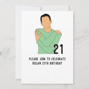 Jongen Illustratie 21st Birthday Uitnodiging