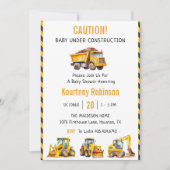 Jongen in aanbouw Baby shower Party Kaart (Voorkant)