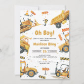 Jongen in aanbouw Baby shower Party Kaart (Voorkant)