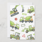 Jongen in aanbouw Baby shower Party Kaart (Achterkant)