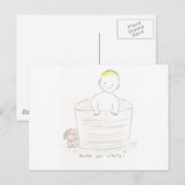 Jongen in bad briefkaart (Voorkant / Achterkant)