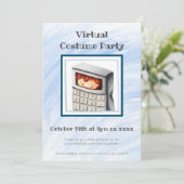 Jongen in calculator Costume Virtual Costume Party Kaart (Staand voorkant)