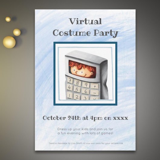 Jongen in calculator Costume Virtual Costume Party Kaart