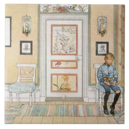 Jongen in de hoek (door Carl Larsson) Tegeltje