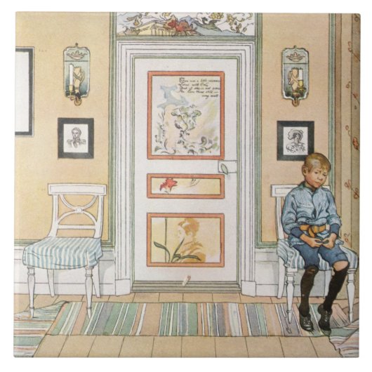 Jongen in de hoek (door Carl Larsson) Tegeltje (Voorkant)