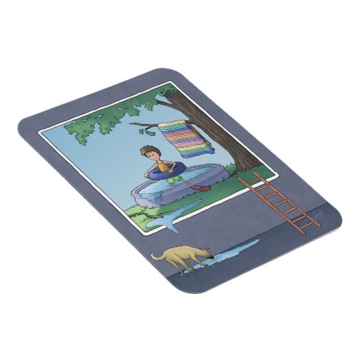 Jongen in de kinderpoolmagneet magneet (Rechterzijde)